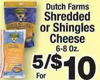County Market Dutch Farms Shredded Or Shingles Cheese offer