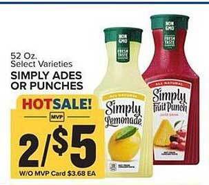 Food Lion Simply Ades Or Punches offer