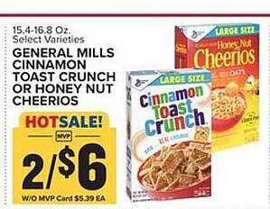 Food Lion General Mills Cinnamon Toast Crunch Or Honey Nut Cheerios offer