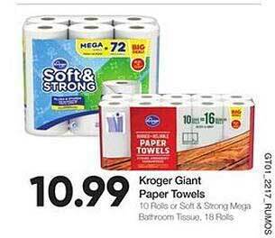 Ruler Foods Kroger Giant Paper Towels offer