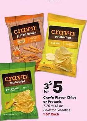 Stater Bros Crav'n Flavor Chips Or Pretzels offer