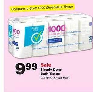 Stater Bros Simply Done Bath Tissue offer
