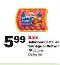 Stater Bros Johnsonville Italian Sausage Or Bratwurst offer