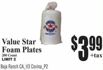 Baja Ranch Value Star Foam Plates offer