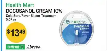 Health Mart Docosanol Cream 10% Cold Sore-fever Blister Treatment offer