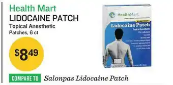 Licodaine Patch Topical Anesthetic Patches, 6 Ct