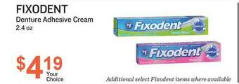 Health Mart Fixodent Denture Adhesive Cream offer