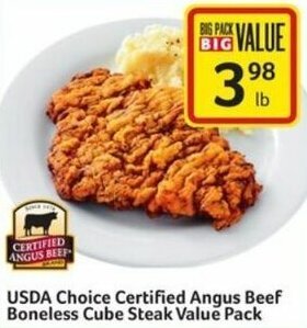 Harveys Supermarkets USDA choice Certified Angus Beef Boneless Cube Steak offer