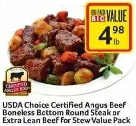 Harveys Supermarkets USDA Choice Certified Angus Beef Boneless offer