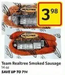 Harveys Supermarkets Team Realtree Smoked Sausage 14oz offer