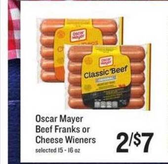 Lowes Foods Oscar Mayer Beef Franks Or Cheese Wieners offer