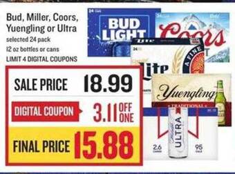 Lowes Foods Bud, Miller, Coors, Yuengling Or Ultra offer