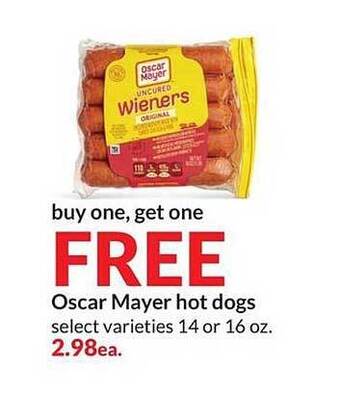 Hy-Vee Oscar Mayer Hot Dogs offer