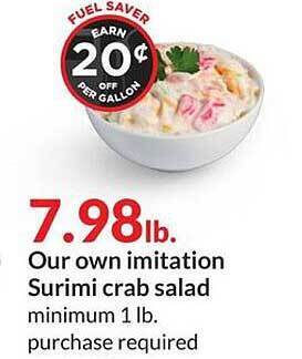 Hy-Vee Our Own Imitation Surimi Crab Salad offer