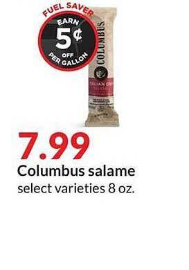 Hy-Vee Columbus Salame offer