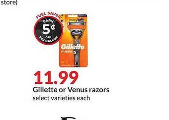 Hy-Vee Gillette Or Venus Razors offer