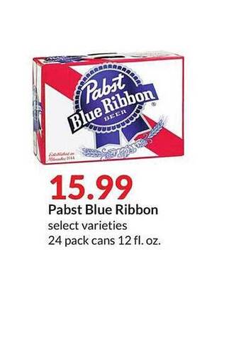 Hy-Vee Pabst Blue Ribbon offer