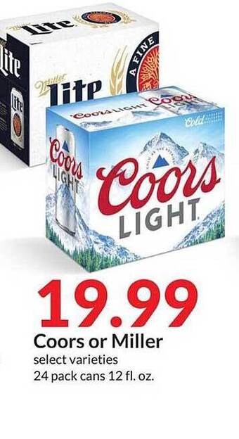 Hy-Vee Coors Or Miller offer