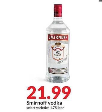 Hy-Vee Smirnoff Vodka offer
