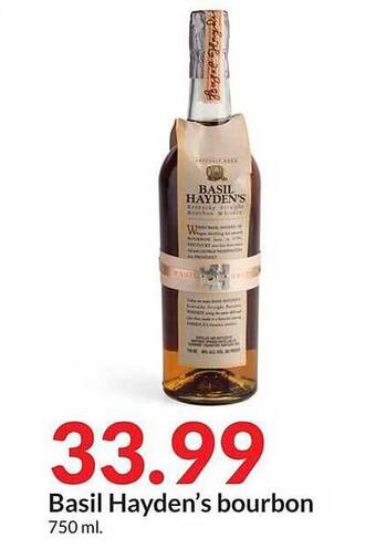 Hy-Vee Basil Hayden's Bourbon offer