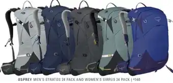 Osprey Men's Stratos 24 Pack and Women's Sirrus 24 Pack