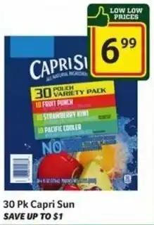 Harveys Supermarkets 30 Pk Capri Sun offer