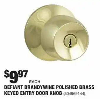 The Home Depot Defiant Brandywine Polished Brass Keyed Entry Door Knob (304969144) offer