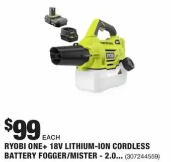 The Home Depot Ryobi One + 18V Lithium-Ion Cordless Battery Fogger/Mister 307244559 offer