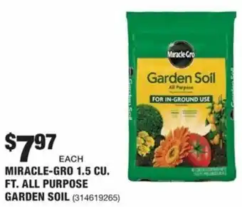 The Home Depot Miracle Gro 1.5 CU. Ft. All Purpose Garden Soil 314619265 offer