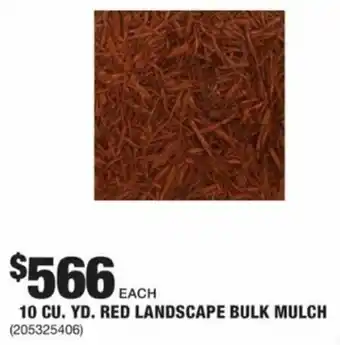 The Home Depot 10 CU. YD. Red Landscape Bulk Mulch 205325406 offer