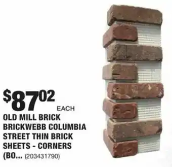The Home Depot Old Mill Brick Brickwebb Columbia Street Thin Brick Sheets offer