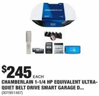 The Home Depot Chamberlain1-1/4 HP Equivalent Ulta Quiet Belt Drive Smart Garage offer