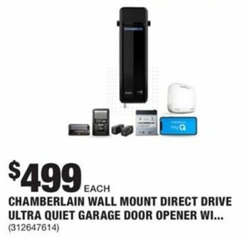The Home Depot Chamberlain Wall Mount Direct Drive Ultra Quiet Garage Door Opener offer