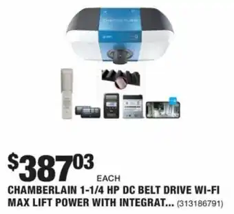The Home Depot Chamberlain 1-1/4 HP DC Belt Drive Wi-Fi Max Lift Power offer