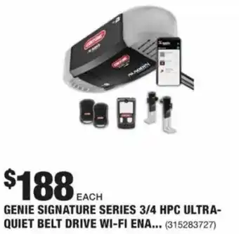 The Home Depot Genie Signature Series 3/41 HPC Ultra Quiet Belt Drive Wi-Fi offer