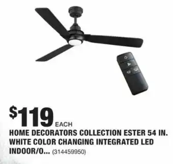 The Home Depot Home Decorators Collection Ester 54 in White Color Changing Integrated Led offer