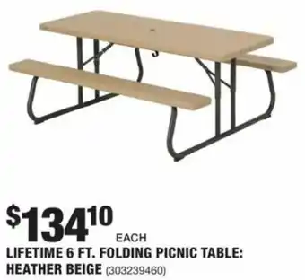 The Home Depot Lifetime 6 ft. Folding Picnic Table offer