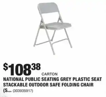 The Home Depot National Public Seating Grey Plastic Seat Stackable Outdoor offer