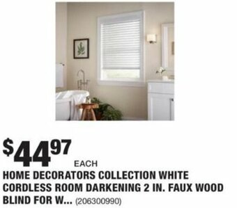 The Home Depot Home Decorators Collection White Cordless Room Darkening offer