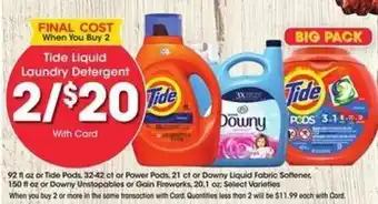 Fry's Tide Pods, Downy Liquid offer