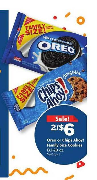 Family Dollar Oreo Or Chips Ahoy! Family Size Cookies offer