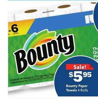 Family Dollar Bounty Paper Towels 4 Rolls offer