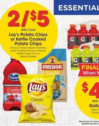 Fry's Lay's Potato Chips or Kettle Cooked Potato Chips offer