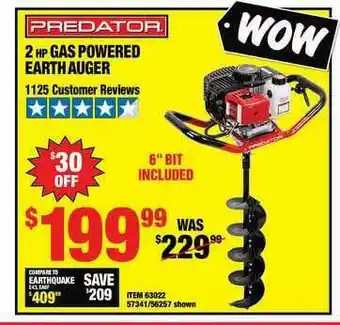 Harbor Freight Tools 2 Hp Gas Powered Earth Auger offer