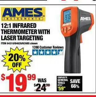 12:1 Infrared Thermometer With Laser Targeting