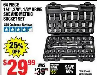 Harbor Freight Tools 64 Piece 1-4 offer