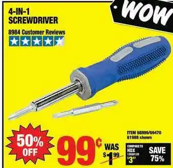 Harbor Freight Tools 4-in-1 Screwdriver offer