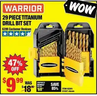 Harbor Freight Tools 29 Piece Titanium Drill Bit Set offer