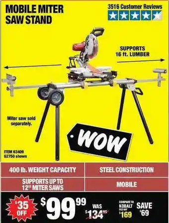 Harbor Freight Tools Mobile Miter Saw Stand offer