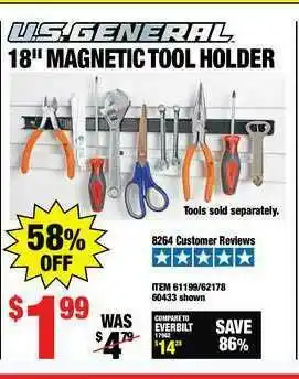 Harbor Freight Tools U.s. General 18' Magnetic Tool Holder offer